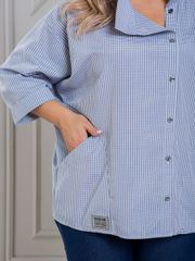 Блузка NOVITA арт. 1423 серая клетка