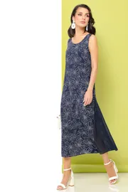 Платье DS Trend арт. П-4049-0138-05 (синее с шифоновыми клиньями)