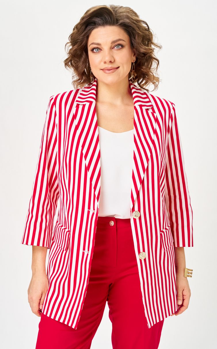Костюм БелЭльСтиль арт. 762-324/609-323 красный/полоска