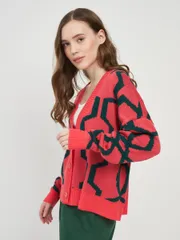 Кардиган Newvay арт. 7221-14092 роз/изумруд