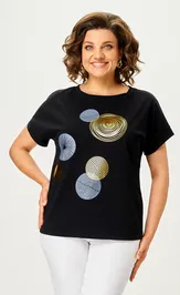 Блузки, туники Rumoda 2239 (короткий рукав) черный