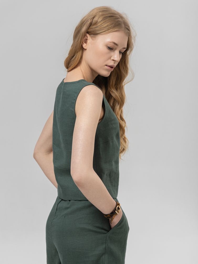 Блузка Romgil арт. РТ0147-ЛЕ4 темно-зеленый