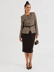 Костюм Galean Style арт. 1014 А коричневый с черным
