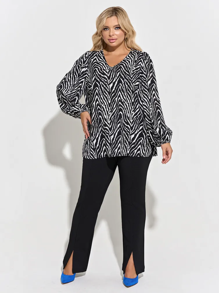 Bluzka DORA plus #0059-26 chernyj kristall