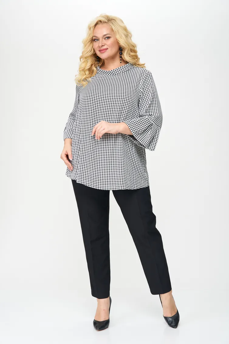 Bluzka Abbi #4022 belo-chernyj