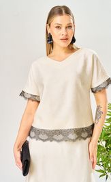 Костюм Ava fashion М-196 молочный-шампанское