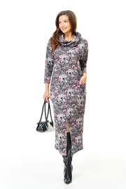 Sukienka Michel Chic #2145/1 serebro, bordo