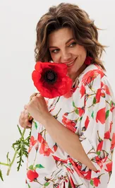Blouse Anelli Laurel 1884 krasnye maki