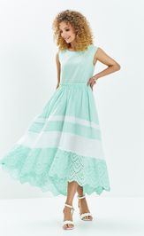 Платье Евромода 712 мятный-белый