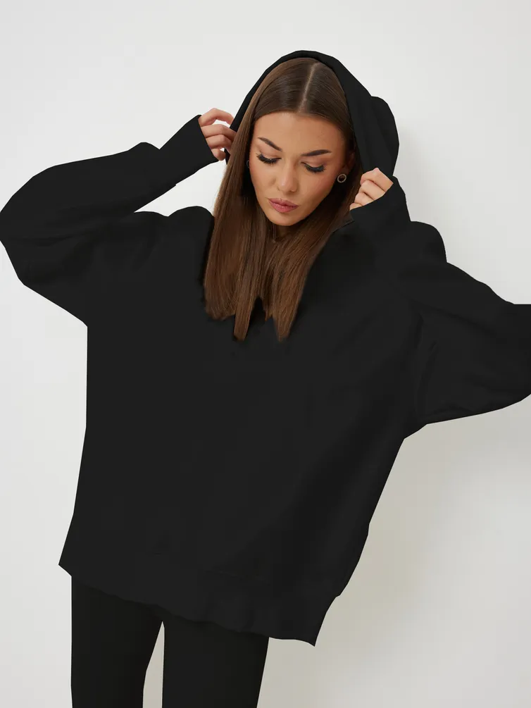 Bluza Z Kapturem V&N fashion #1031_chernyj