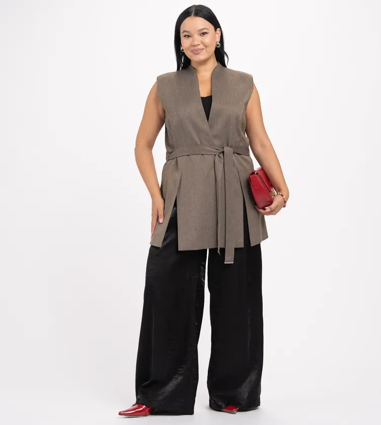 Kamizelka FASHION CENTRE #Pv-3841/Korichnevyj melanzh
