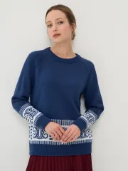 Джемпер Newvay арт. 9242-94132 индиго/бел