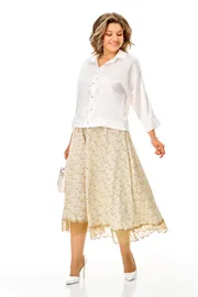 Set Anastasia #1322 belyj+cvety