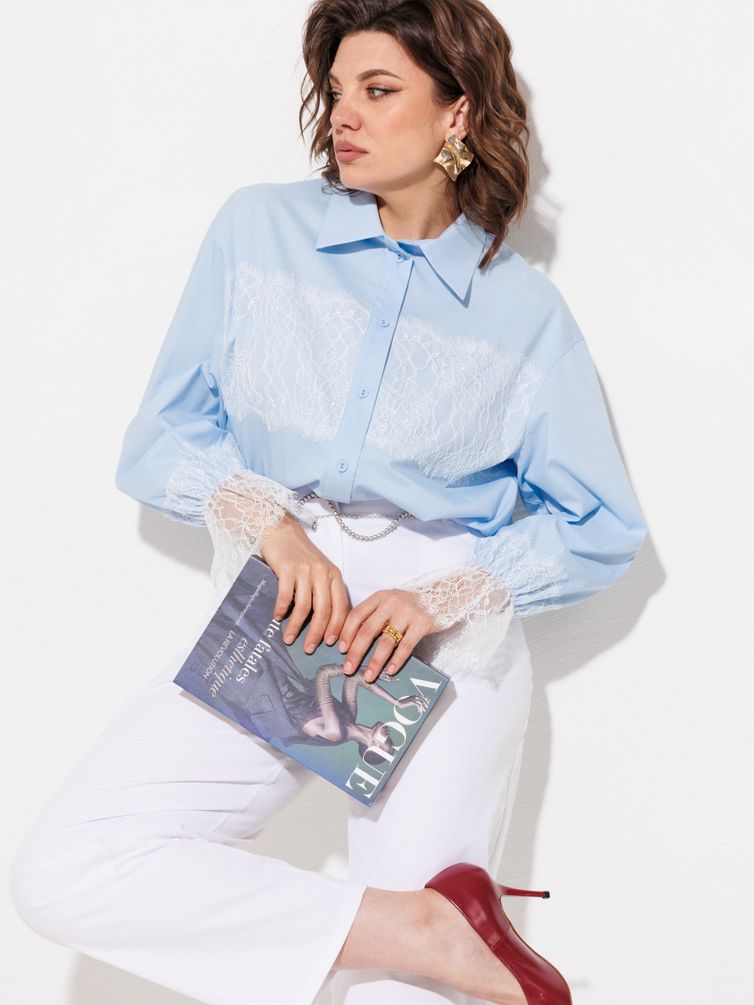 Блузка Anastasia MAK арт. 1352 голубой