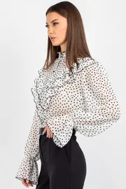 Blouse VIZAVI #744.1 cherno-belyj gorox