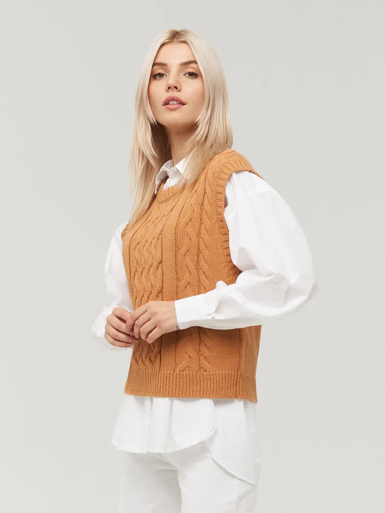 Swetry, kardigany, żakiety Newvay #BY222-14055 karamel