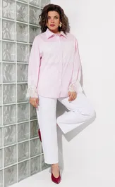 Bluzka Anastasia MAK 1352 rozovyj+poloska