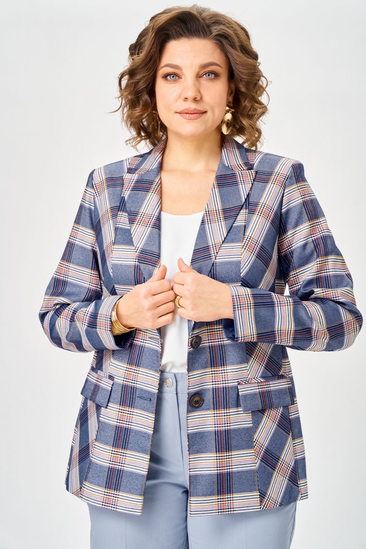 Żakiet BelElStyle #412-303 belo-sinyaya kletka