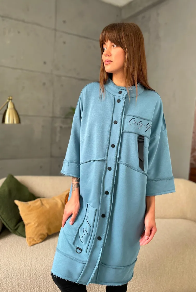 Sweter Rumoda #2019 sero-goluboj
