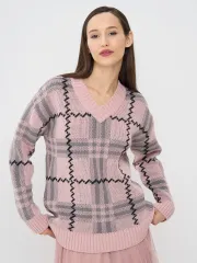 Джемпер Newvay арт. 7242-40293 фруктовый сорбет/титаниум/черн