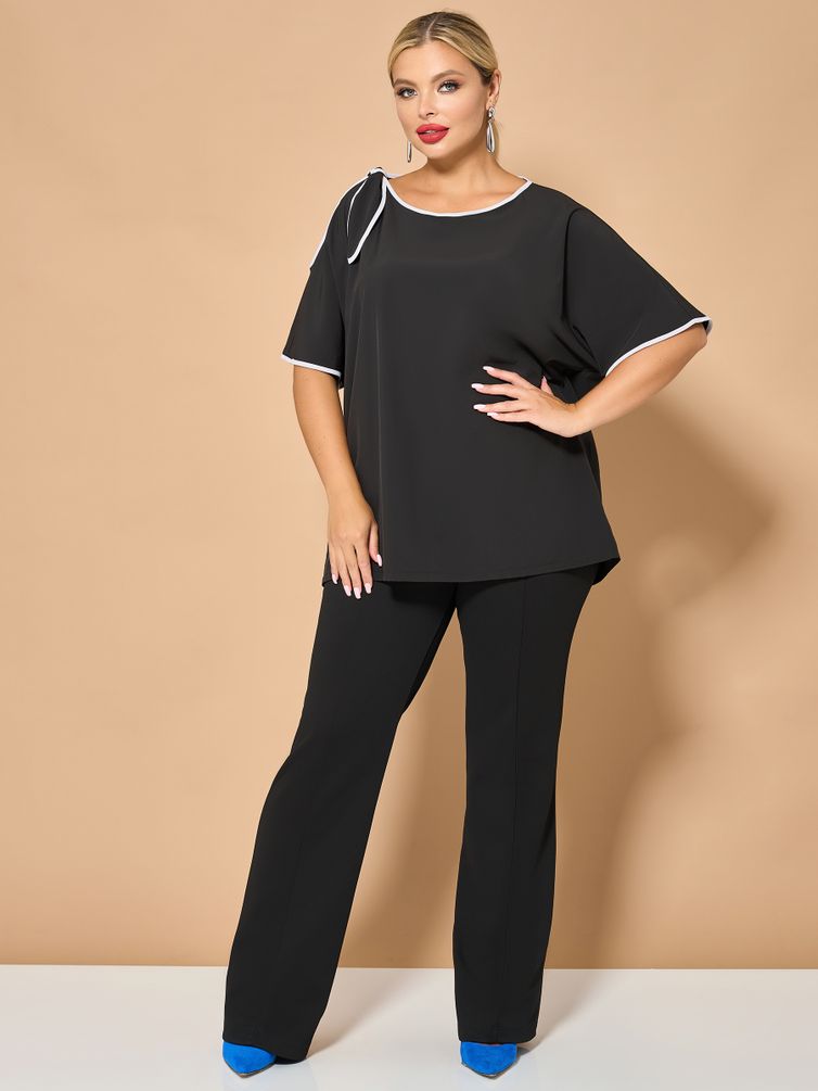 Блуза DORA plus арт. 0324-1 черный матовый