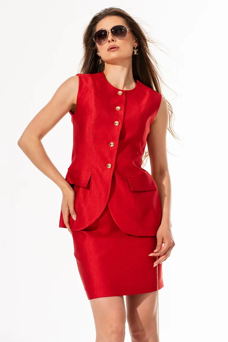 Kamizelka SILVERSPICE #S-2638 krasnyj