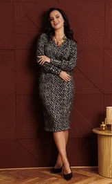 Sukienka Galean Style 952.1 korichnevyj uzor