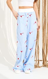 Брюки Elletto Life 12391 бело-голубой