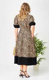 Платье Ava fashion М-194 черный-бежевый