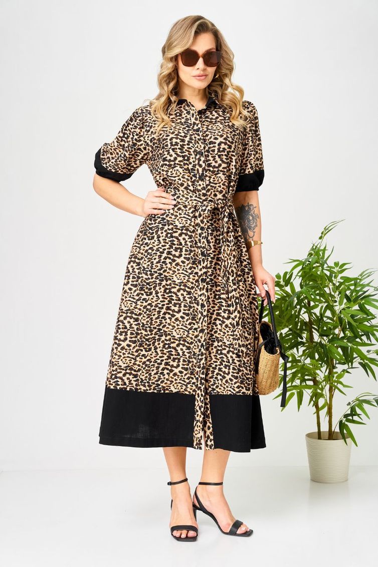 Платье Ava fashion арт. М-194 черный-бежевый