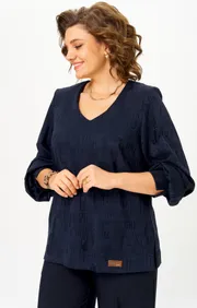 Blouse BelElStyle #879-329 sinij print