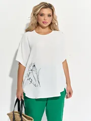 Bluzka DORA plus #0250-1 belyj