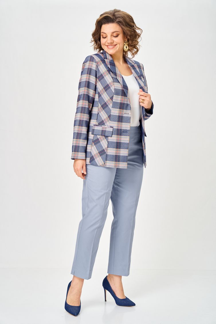 Żakiet BelElStyle #412-303 belo-sinyaya kletka