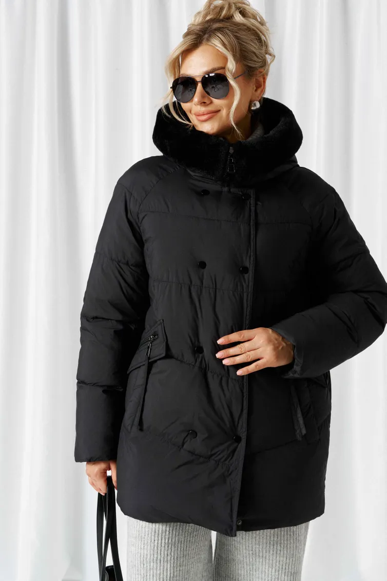 Coat Beautiful & Free #1018 chernyj