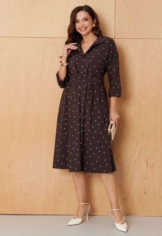 Платье PND арт. 89080 коричневый