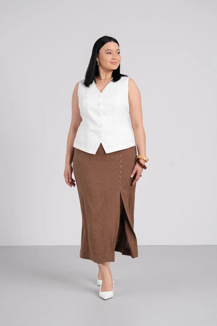 Юбка FASHION CENTRE арт. Л-3947/Кофейный