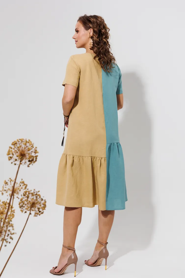 Платье Galean Style арт. 968 голуб+песоч