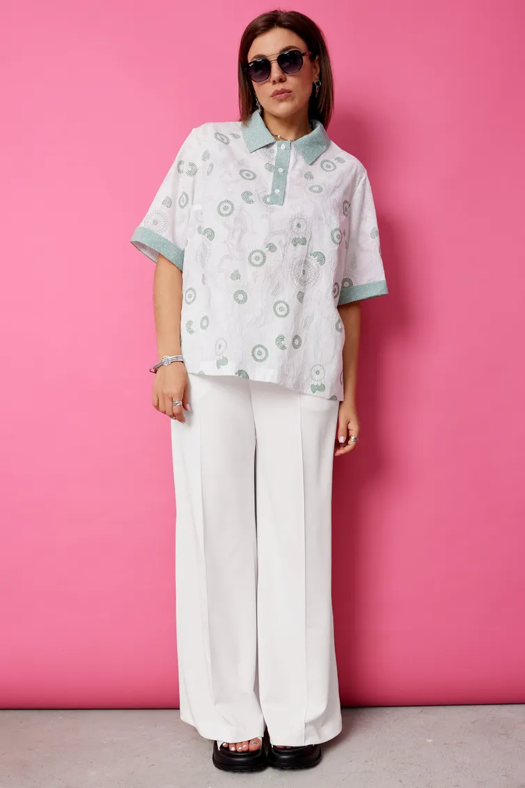 Bluzka BegiModa #4132 shalfej na belom