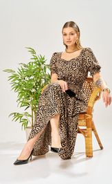 Sukienka Ava fashion M-197 leopardovyj