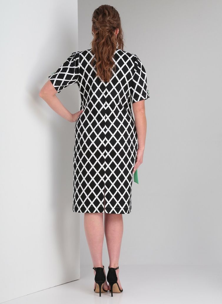 Платье Vilena-fashion арт. 807 черно-белый+ментол