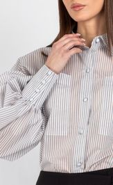 Blouse VIZAVI 745 sero‑golubaya poloska