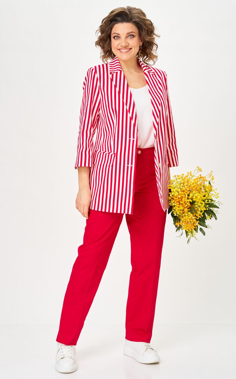 Костюм БелЭльСтиль арт. 762-324/609-323 красный/полоска