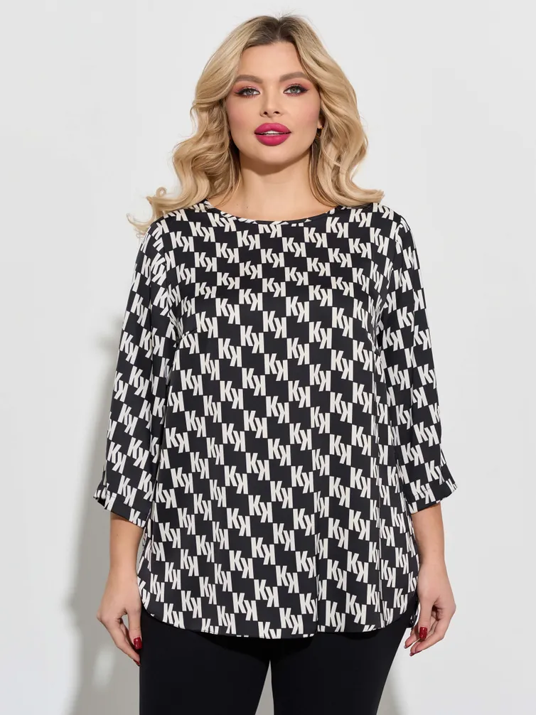 Bluzka DORA plus #0220-1 chernyj sapfir