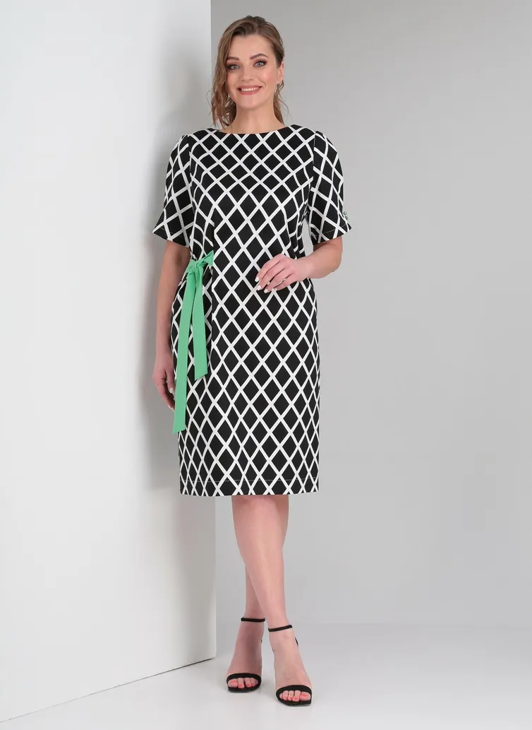 Sukienka Vilena-fashion #807 cherno-belyj+mentol