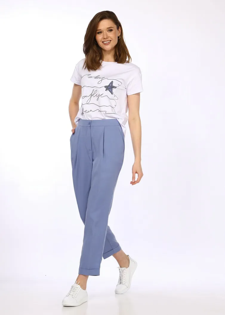 Zestaw Vilena-fashion #814 belyj+svetlyj dzhins
