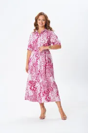 Dress GIZART #5126/2 fuksiya cvety