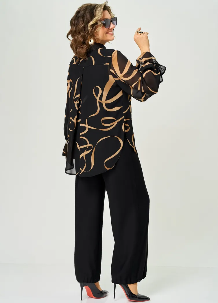 Blouse EVA GRANT #9019 print lenty