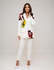 Жакет GIZART арт. 15377 молочный с цветком оранжевым