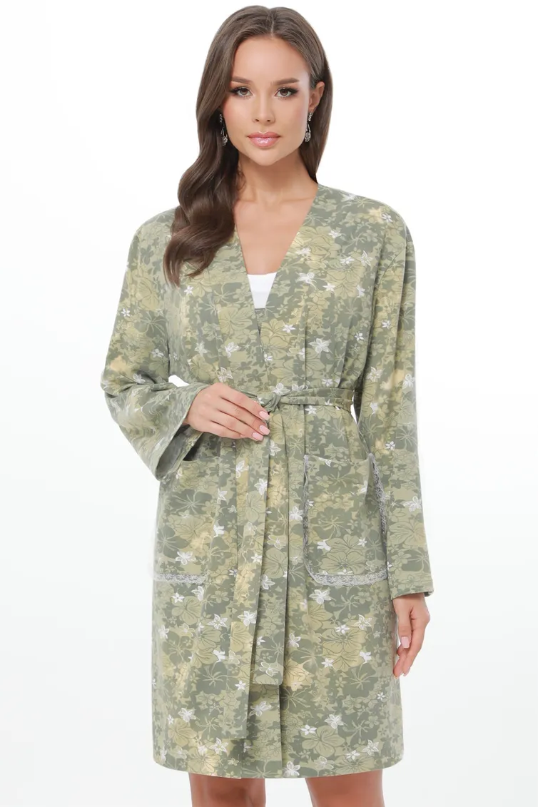 Халат DS Trend #DO-0069-0412 (domashnij zelenyj s printom)