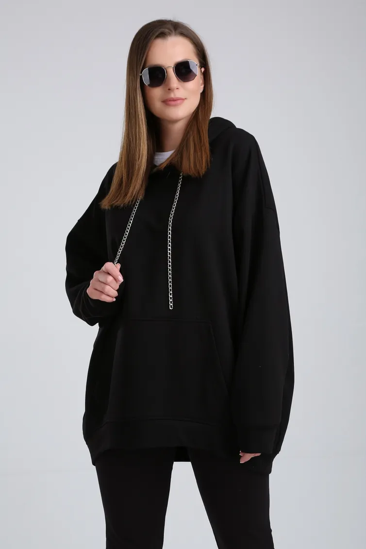 Bluza Z Kapturem BLISS #2075/1 CRIS chernyj